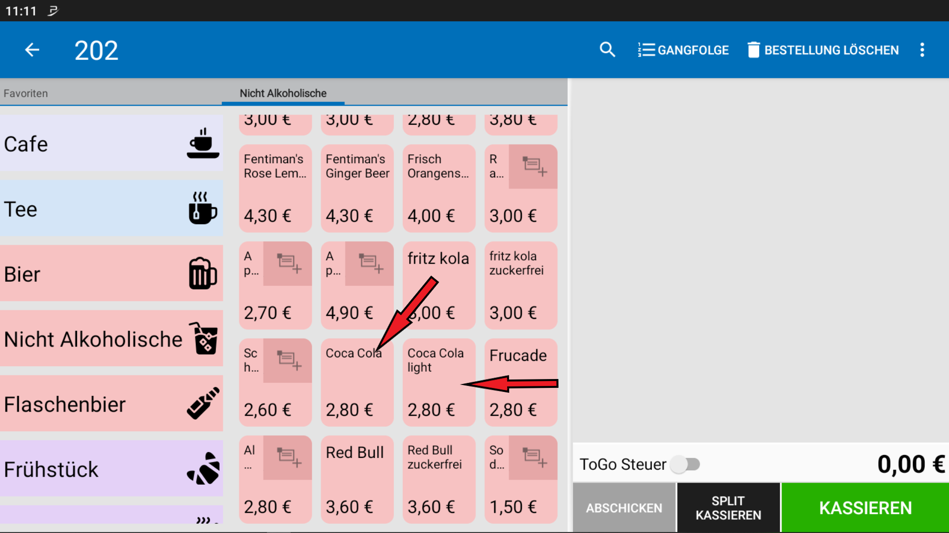 POS CASH Gutschrift 2