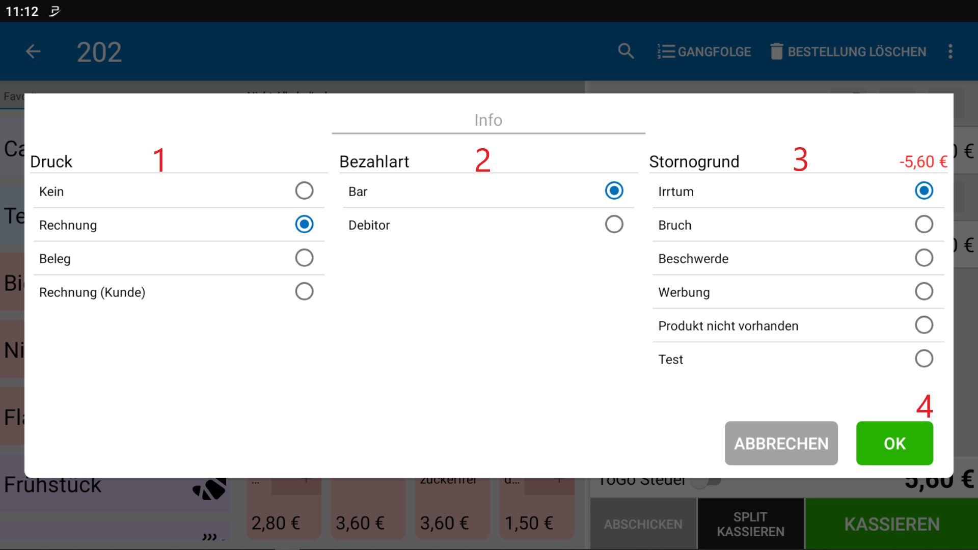 POS CASH Gutschrift 5