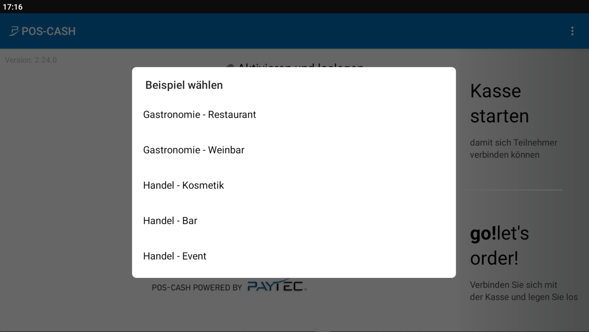 POS-CASH Kasse starten POS-CASH Kasse starten