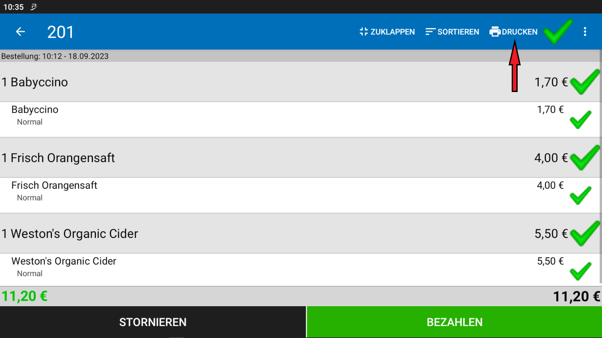POS CASH Konsumationsbon ausdrucken 4 POS CASH Konsumationsbon ausdrucken 4