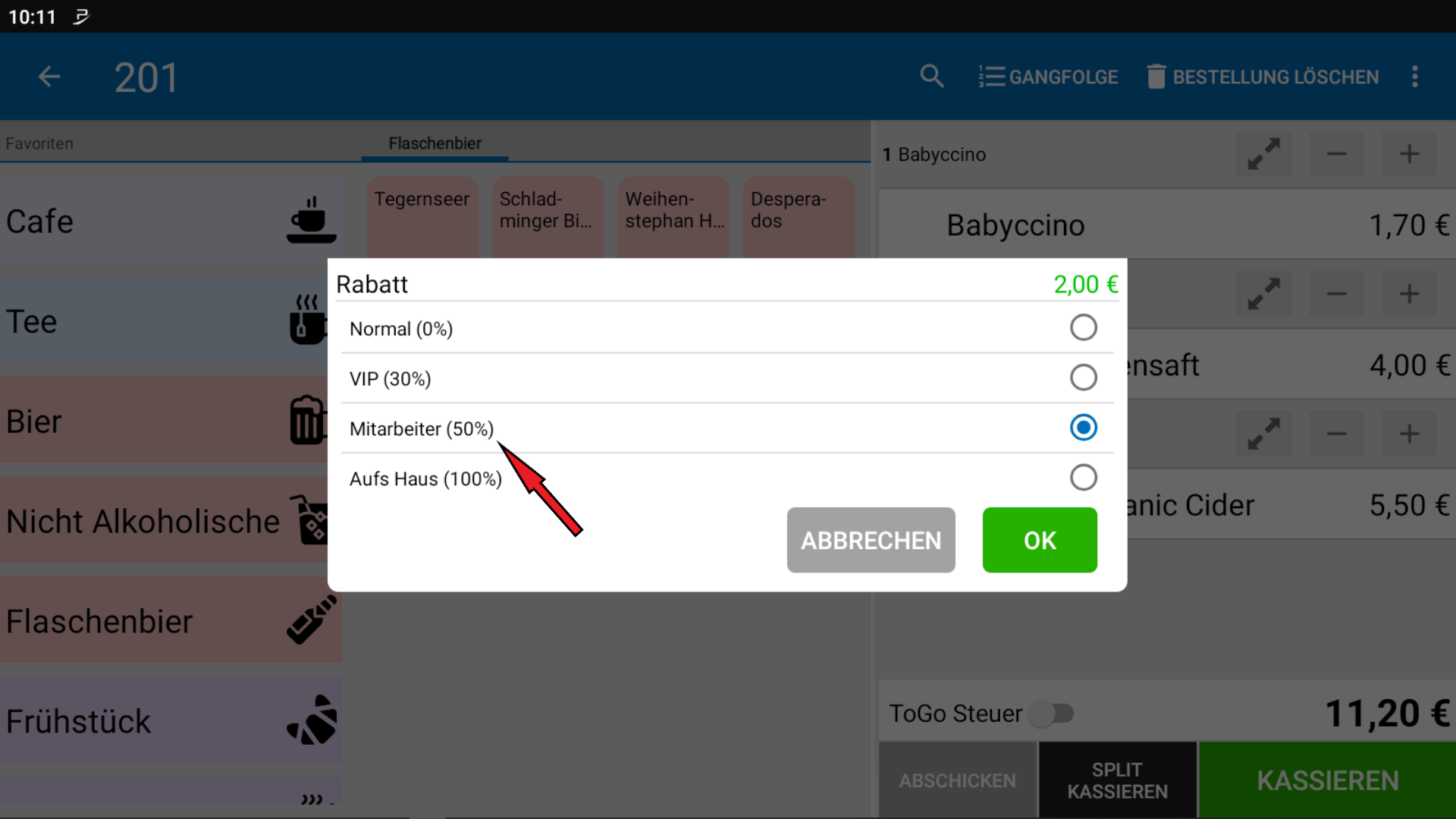 POS CASH Rabatt auf einzelne Artikel 2 POS CASH Rabatt auf einzelne Artikel 2