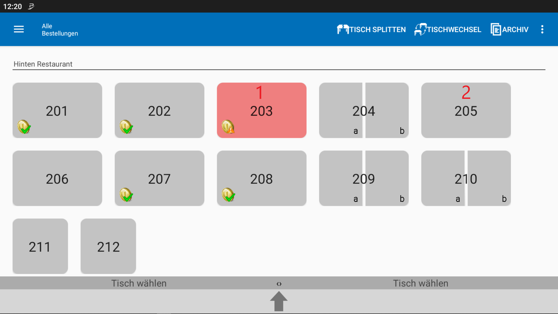POS CASH Tischwechsel 2