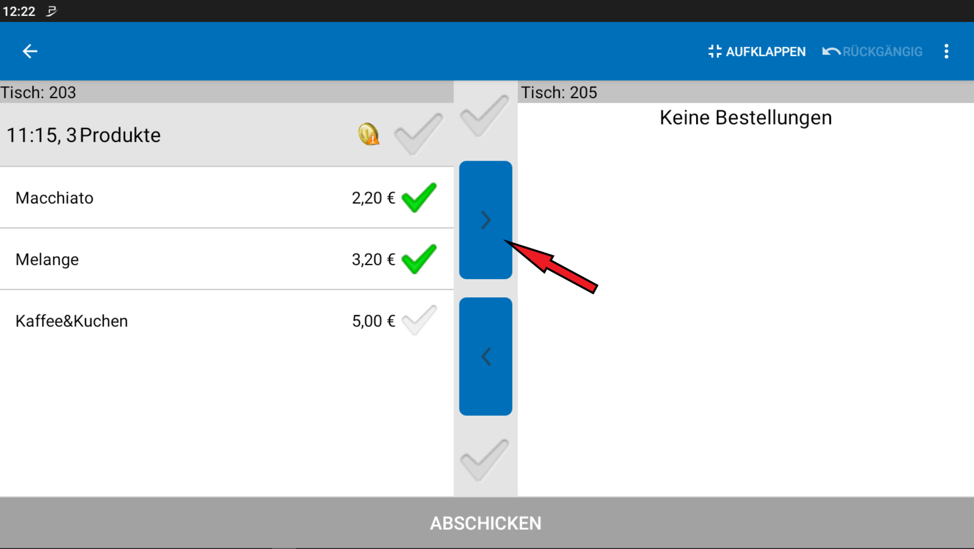 POS CASH Tischwechsel 5
