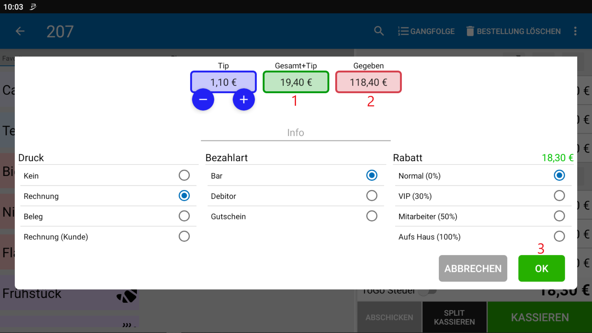 POS CASH Trinkgeldrechner 2