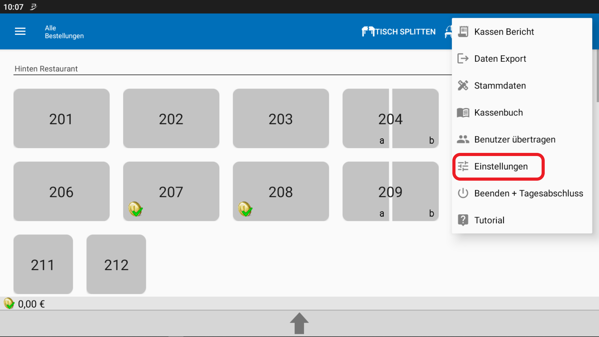 POS CASH Wechselgeldanzeige – Dauer einstellen 2