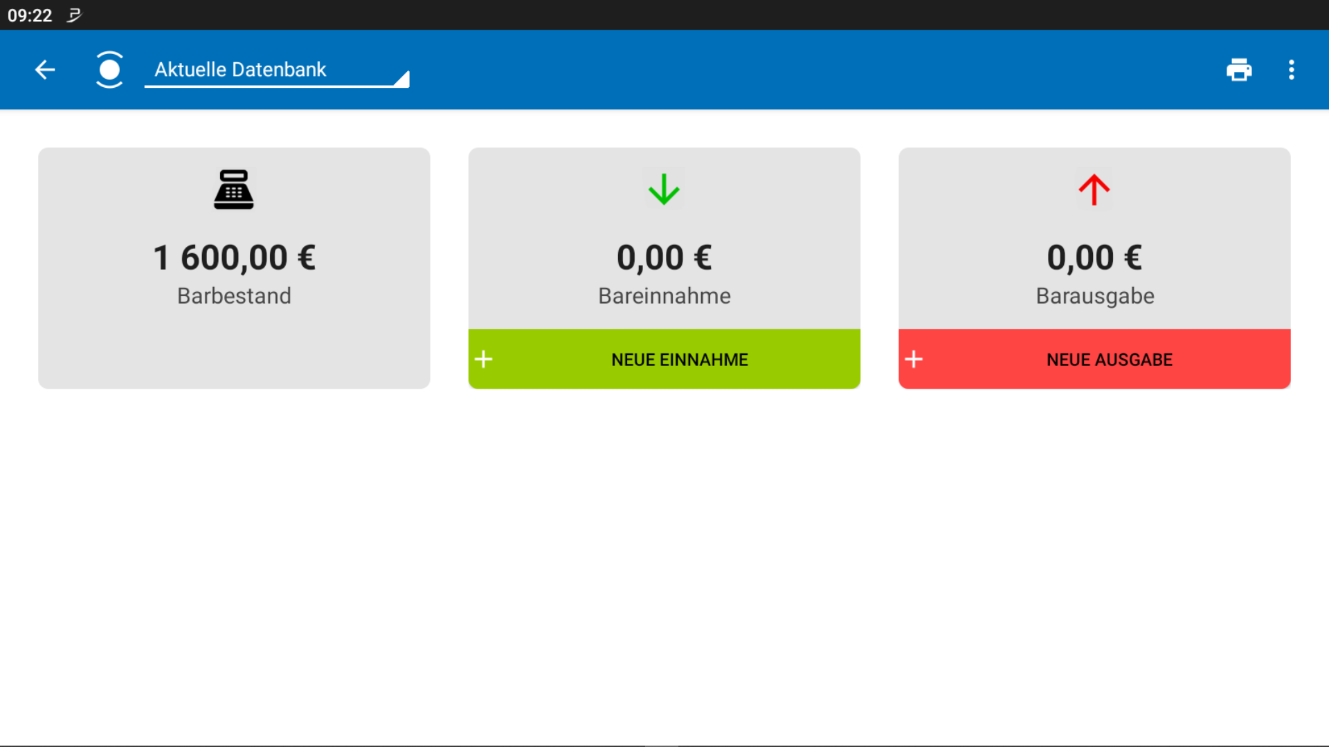 POS CASH Anfangsbestand 1