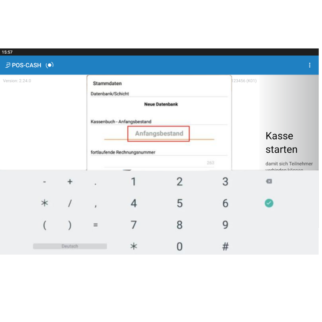 POS CASH Anfangsbestand