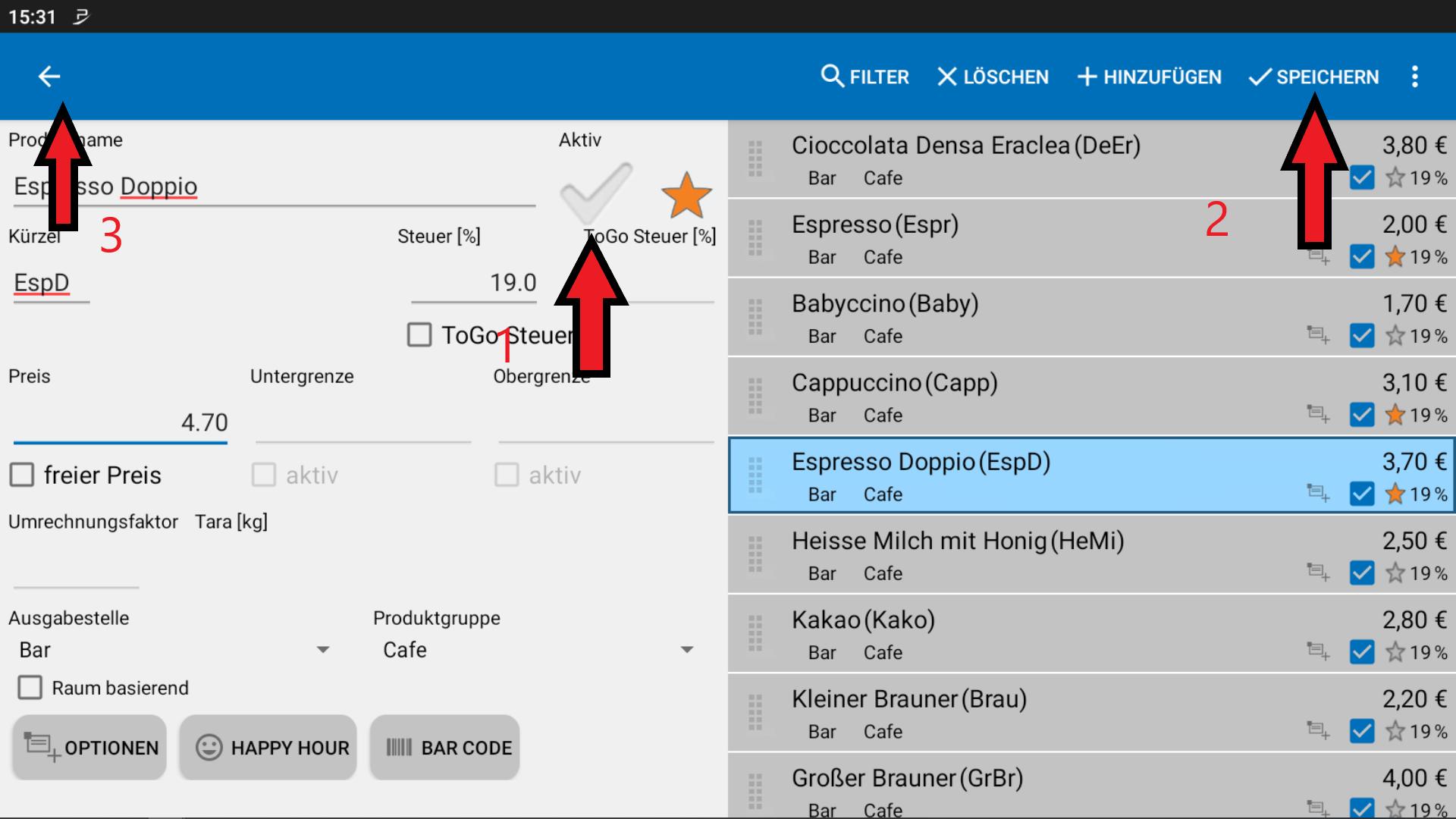 POS CASH Artikel deaktiviren 4 POS CASH Artikel deaktiviren 4