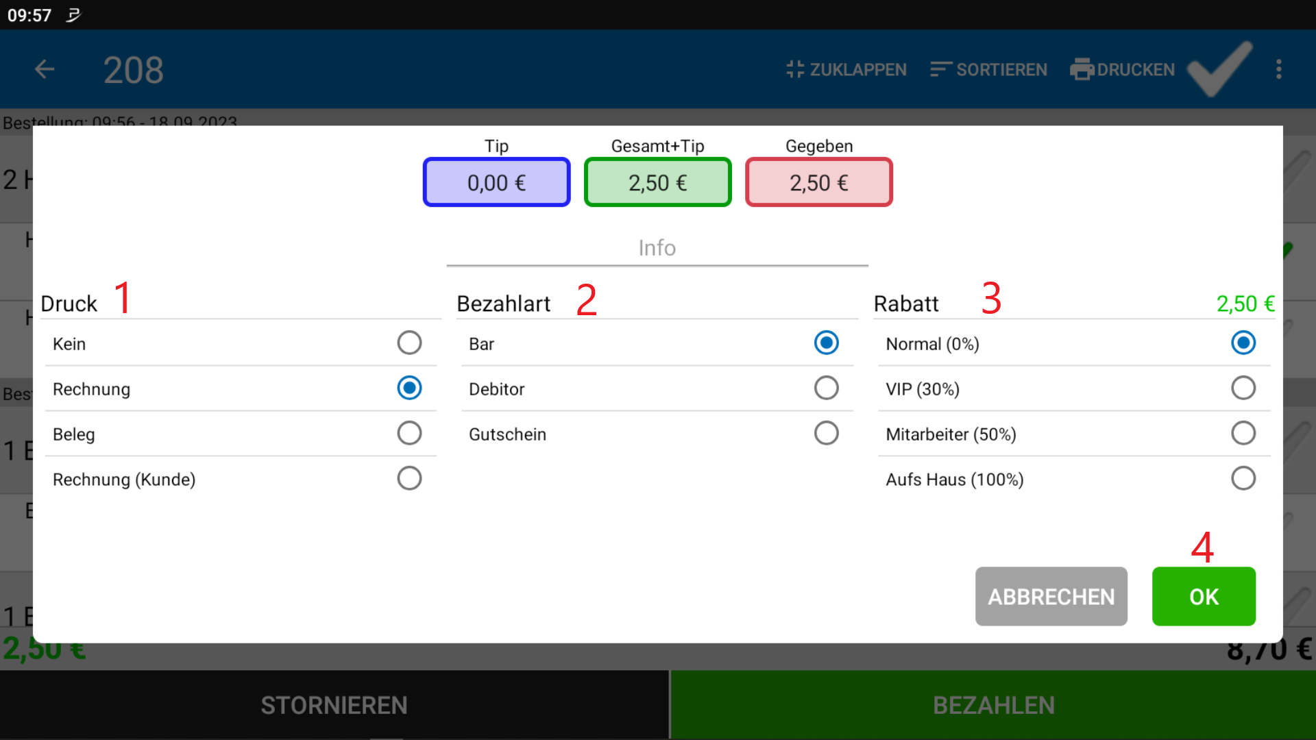 POS CASH Getrennt bezahlen 4