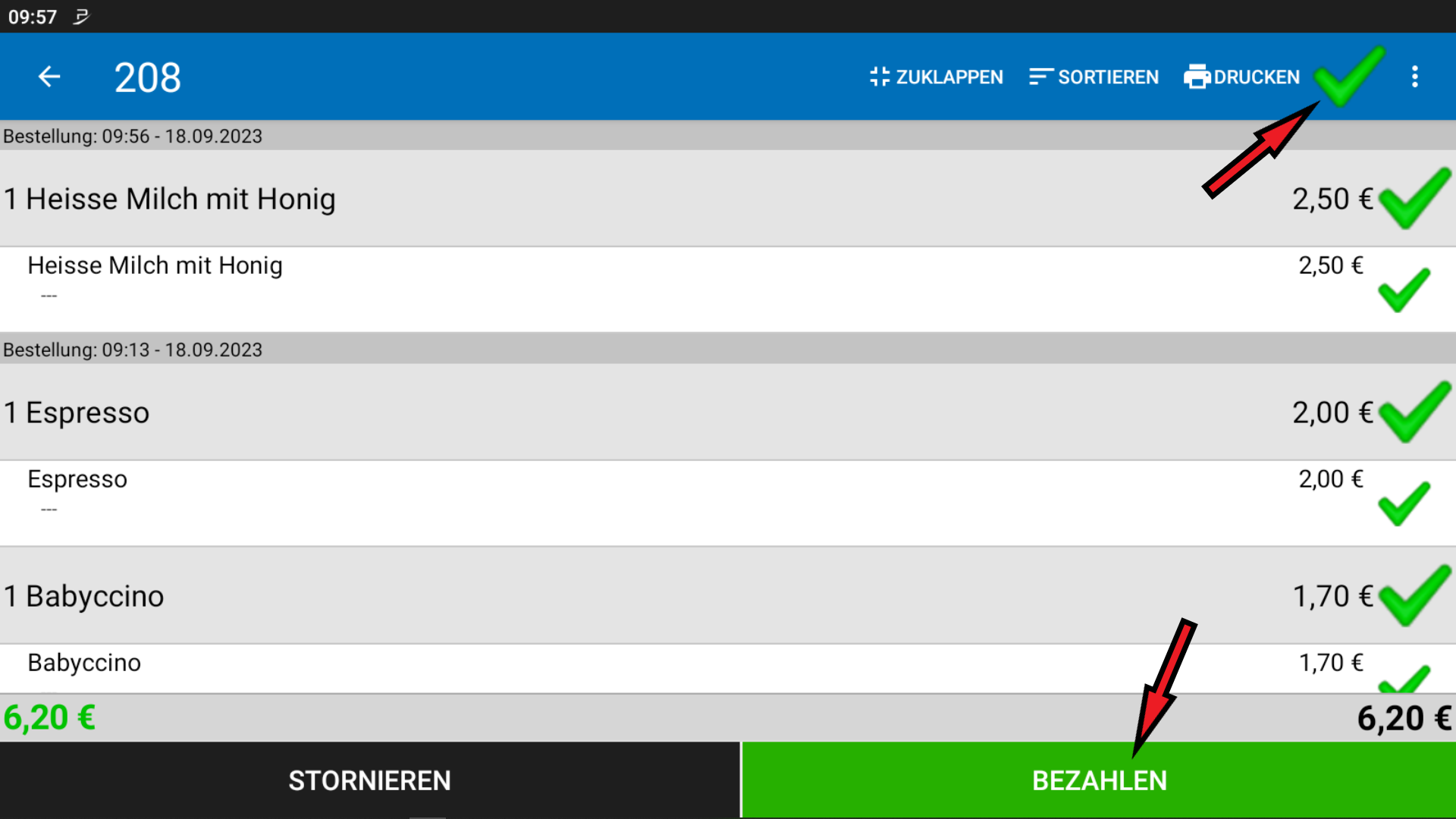 POS CASH Getrennt bezahlen 5