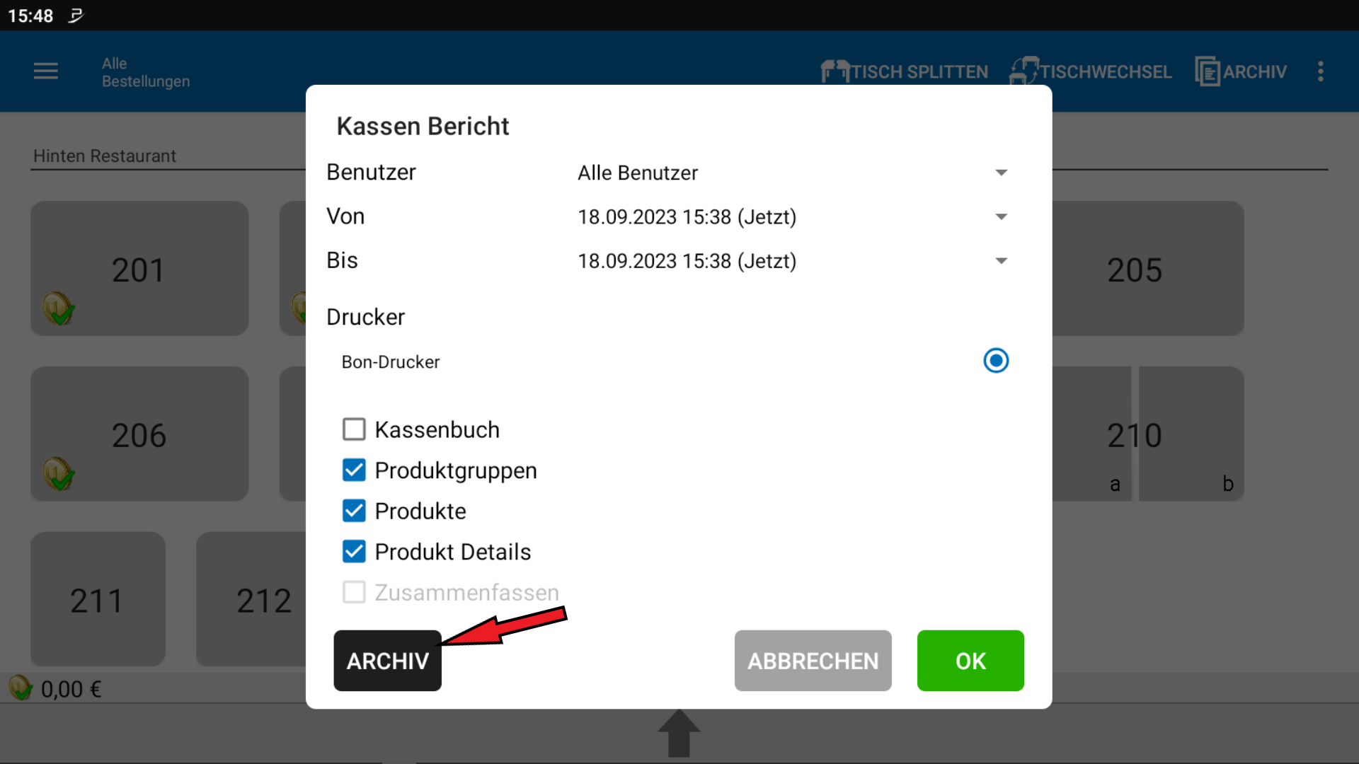 POS CASH Kassenbericht X-BerichZ-Bericht nachdrucken 3