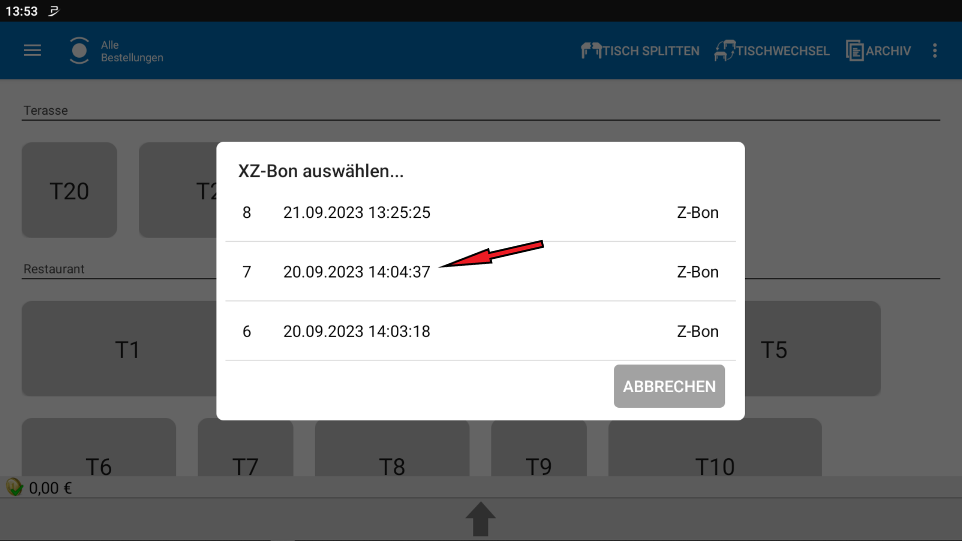 POS CASH Kassenbericht X-BerichZ-Bericht nachdrucken 4