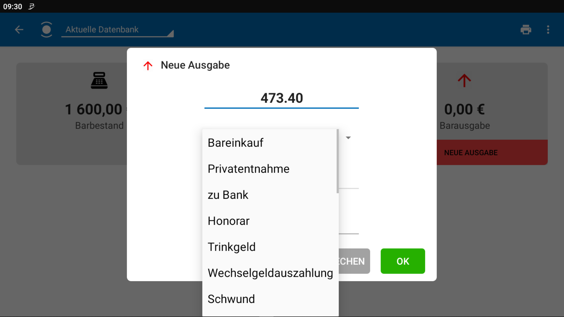 POS CASH Manuelle Buchungen 5