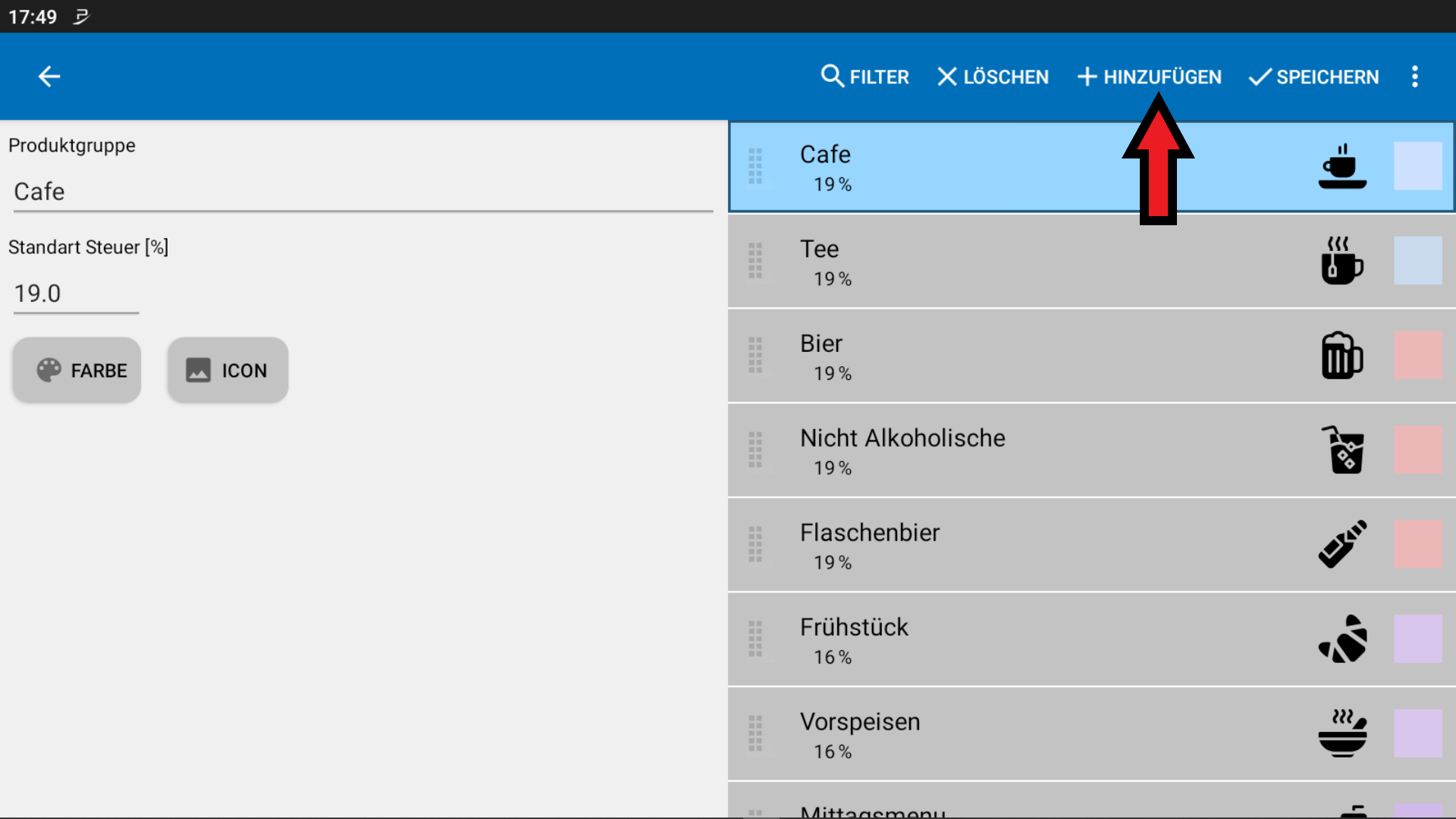 POS CASH Produktgruppen erstellen 4