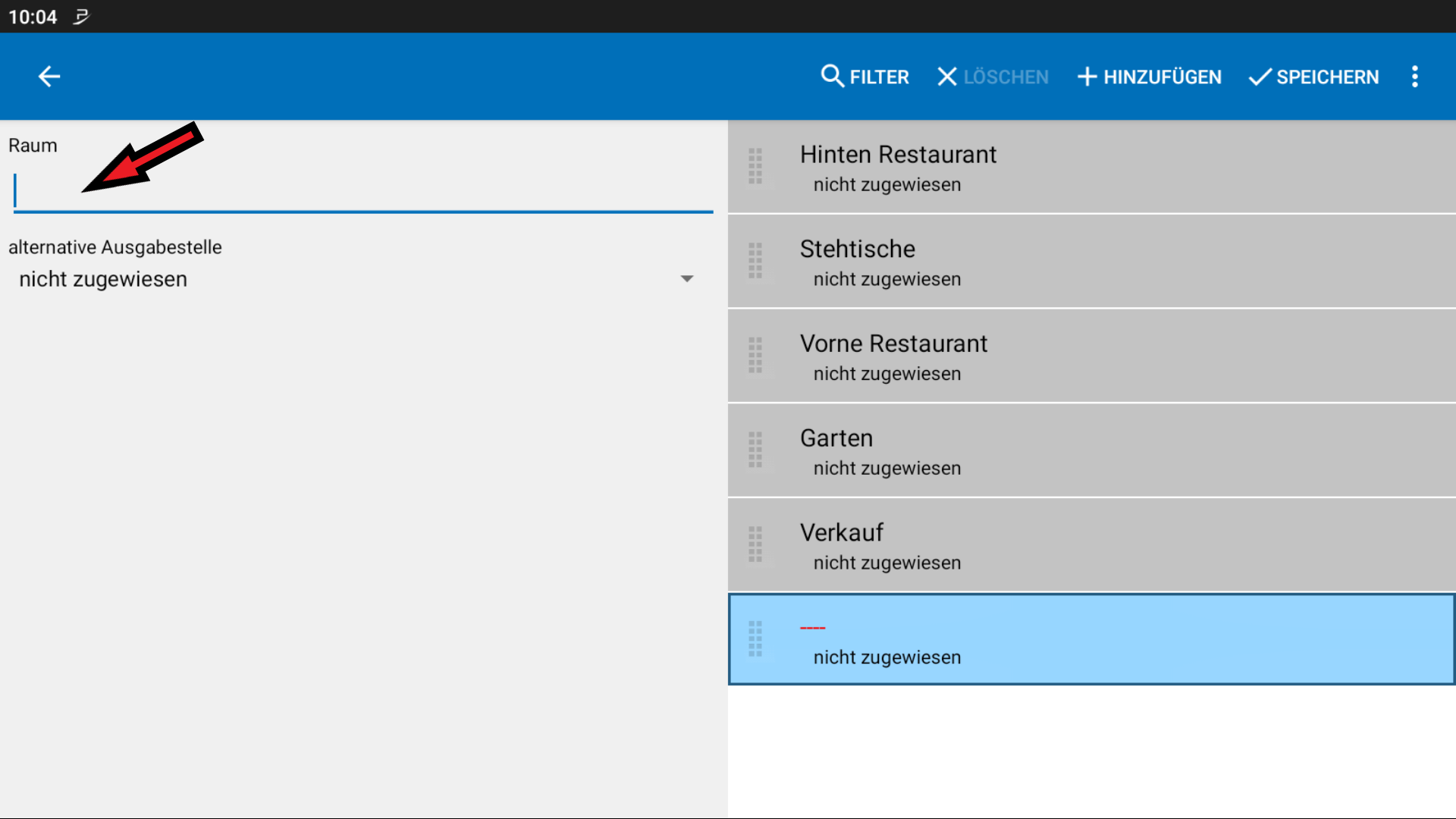 POS CASH Räume anlegen 5 POS CASH Räume anlegen 5