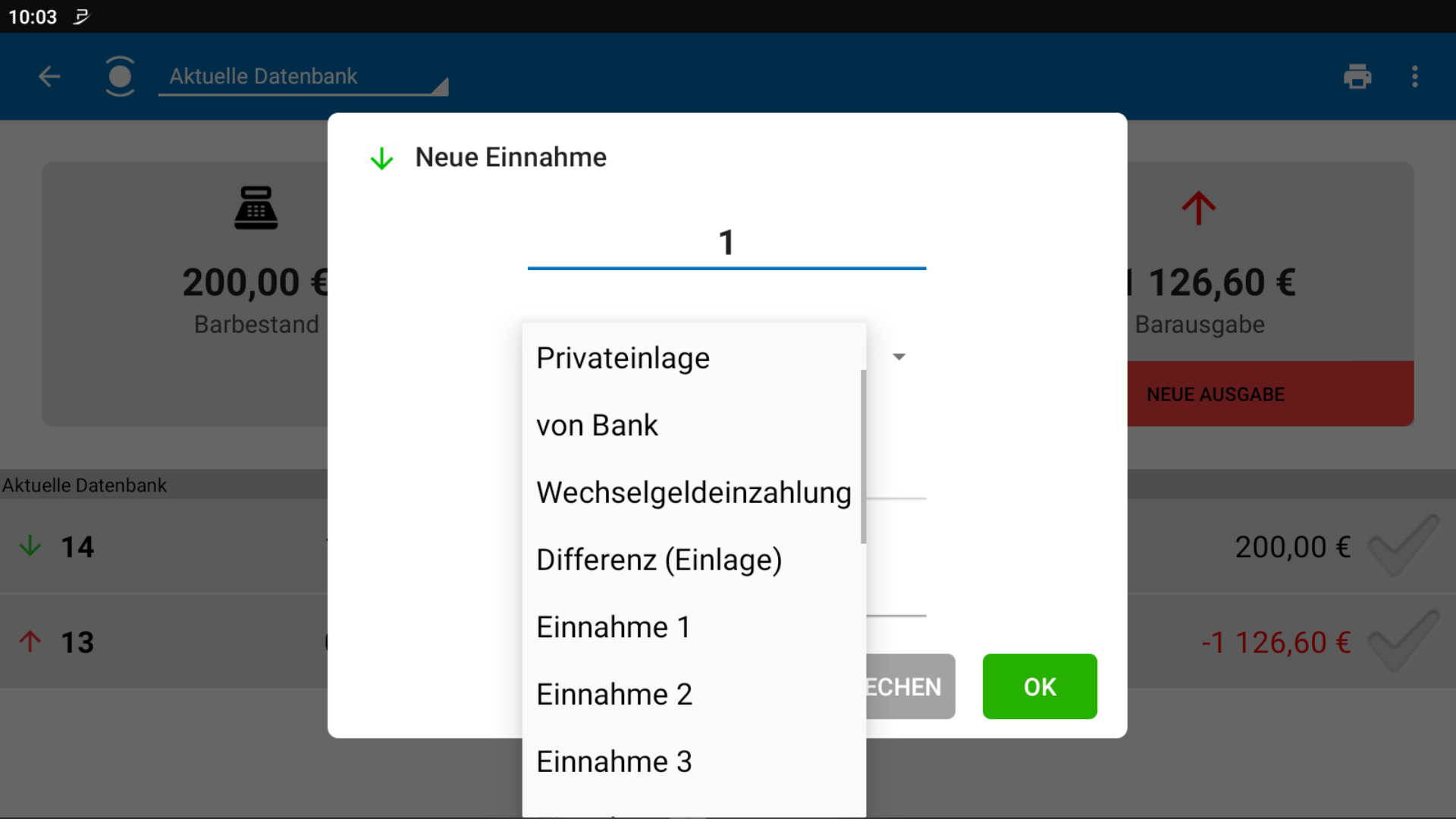 POS CASH Tages abschluss 11