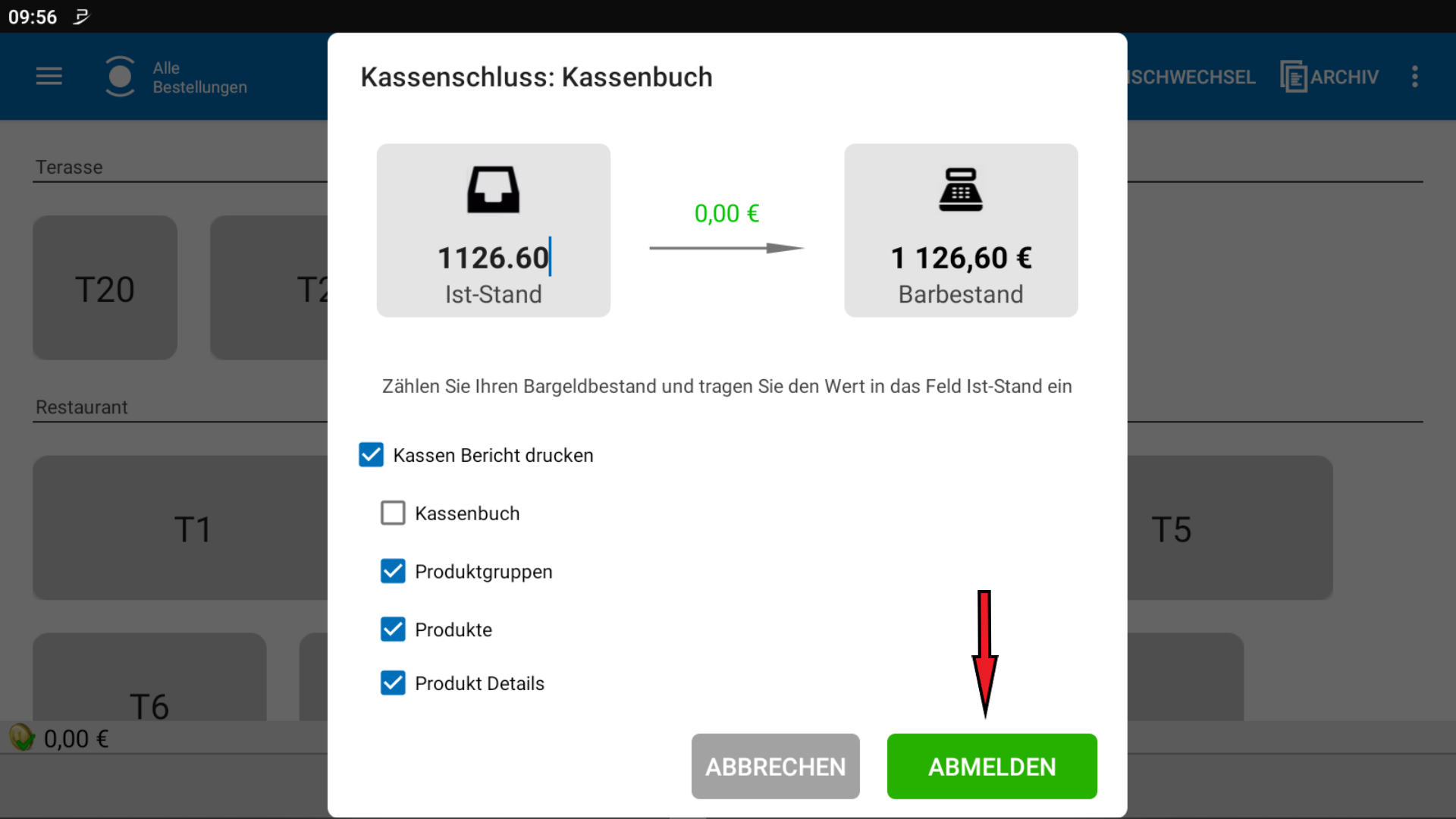 POS CASH Tages abschluss 4