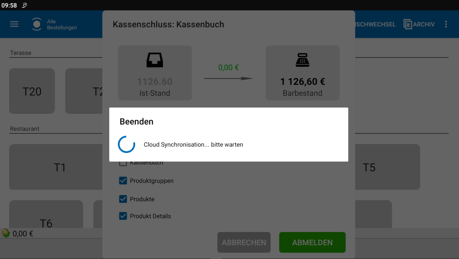 POS CASH Tages abschluss 6