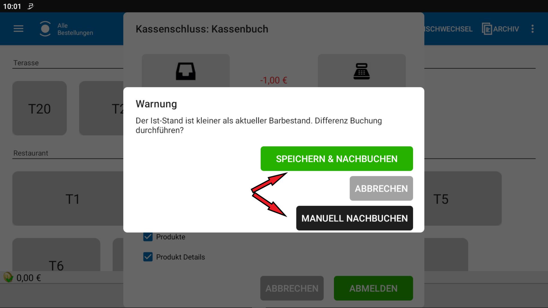 POS CASH Tages abschluss 9