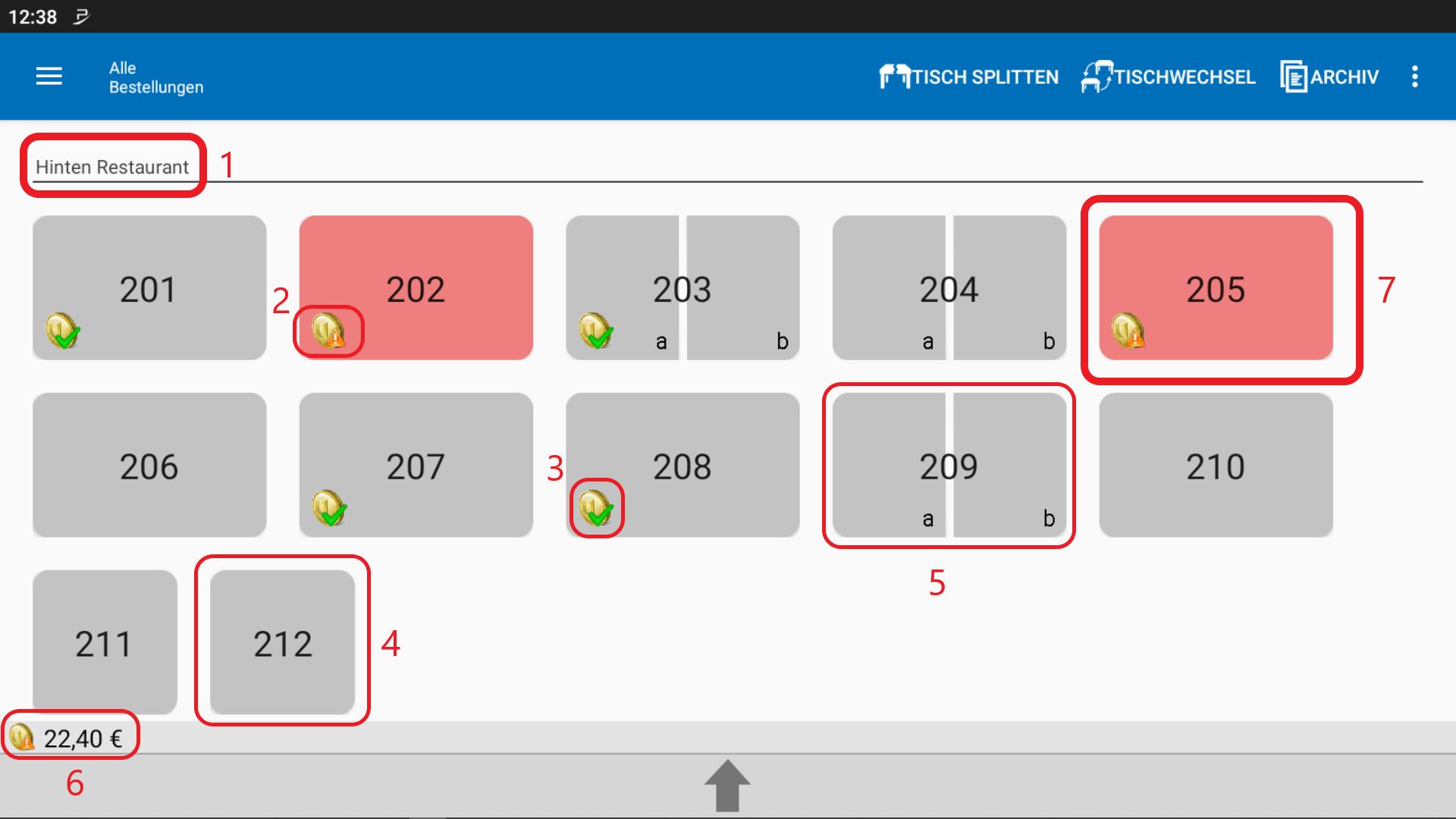 POS CASH Tischoberfläche POS CASH Tischoberfläche