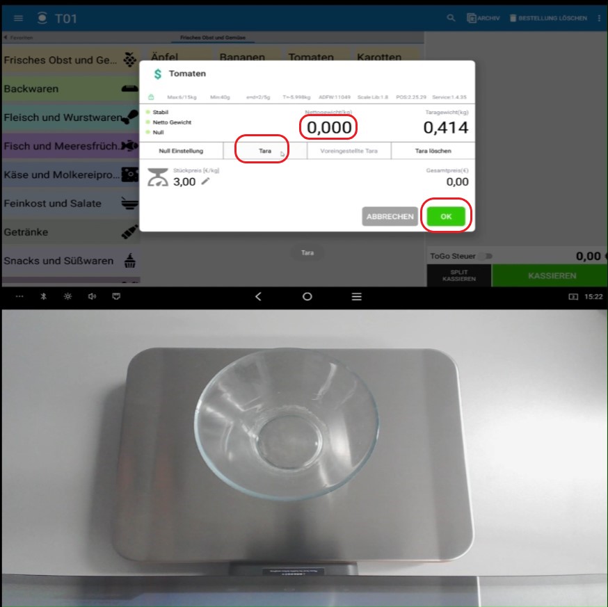 Auf-tara-drücken POS CASH Artikelanzahl beim Bonieren ändern 3